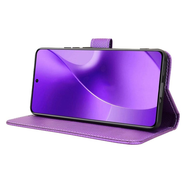 جراب هاتف جلدي بنقشة ماسية لهاتف Realme 15 5G / 15 Pro 5G (أرجواني) - Image 5